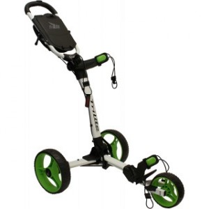 Axglo Golftrolley - weißer Rahmen, grüne Räder